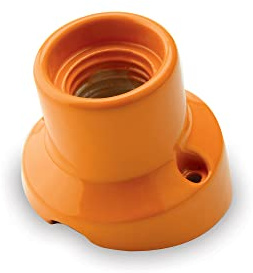 AMARCORDS - Schräge Decken-/Wandleuchte geneigtes Porzellan E27, Lampensockel in Vintage-Farbe ORANGE