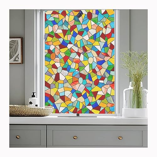 Siunwdiy Religiöse Kirche Fensterfolie Milchglasfolie Bad Folie für Duschkabine Milchglas Blickdicht Sichtschutzfolie Statisch Haftend Glastüren Badfenster,T,60x100cm(24x39inch)
