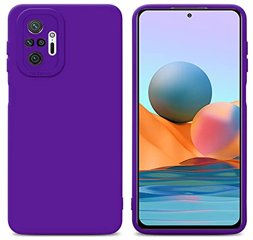 Cadorabo Hülle kompatibel mit Xiaomi RedMi NOTE 10 PRO Schutzhülle TPU Silikon Case Liquid Design mit Kameraschutz Slim Kratzfest Gummi mit Rundumschutz Case Hülle für Xiaomi RedMi NOTE 10 PRO in Lila