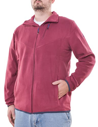 BESTLAKE BLK Felpa in Pile da Uomo con Tasche Invernale Giacchetto da Trekking Escursionismo con Cerniera Intera e Lato Cuore (XL, Rosso)