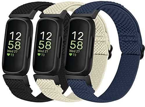 SOiiKE Armband kompatibel mit Fitbit Inspire 3/Inspire 2/Inspire HR/Inspire/Ace 3/Ace 2, elastisches Nylon-Sportarmband, verstellbar, weich, Ersatz, Damen und Herren, Nylon.