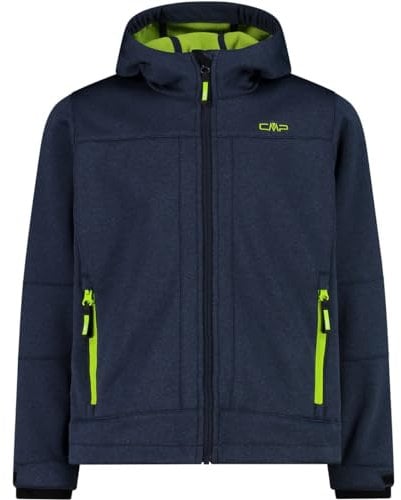 CMP - Melange-Softshelljacke für Kinder mit fester Kapuze, B.Blue Mel. – Lindgrün, 116