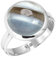 Jeweloporium Silberring mit blauem Opal, Größe 70 (22,3), 925er Sterlingsilberring für Damen, echter klobiger runder Stein, Boho-Schmuck
