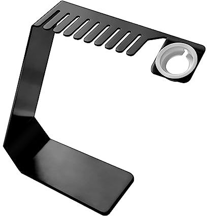 TYESTAND Organizador de correa de reloj con ranura de cargador para Apple Watch,Soporte de pantalla colgante de escritorio de acero inoxidable para iWatch Series Correa(Negro Mate)