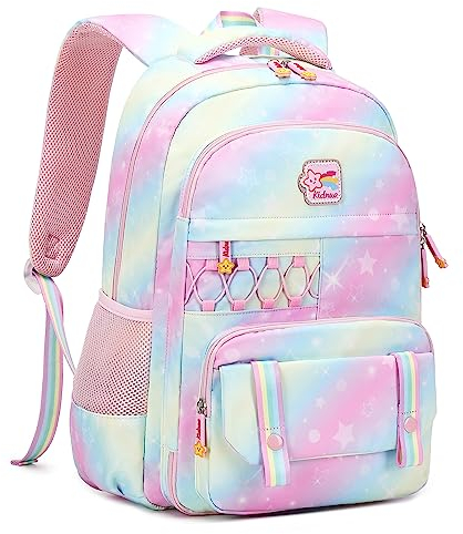 KIDNUO Mädchen-Rucksack, Laptop, Schultasche, niedliche Kinder, Kindergarten, Elementarrucksäcke, große Büchertaschen für Frauen, Teenager, Studenten, Grün , Daypack Rucksäcke