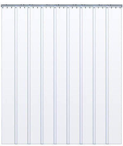 PVC-Lamellenvorhang,2.0mm Kunststoff Streifenvorhang, Transparent|Breite: 0.75m/2.5ft—3m/9.8ft, Länge: 1.5m/4.9ft—3m/9.8ft, Komplett Vormontiert, als Optimaler Wind und Wetterschutz-2.1×2.25m