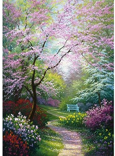 DAERLE Diamond Painting Blumen und Bäume, 5D Diamant Painting Bilder Landschaft Set Erwachsene Kinder, DIY Full Diamant Malen nach Zahlen für Wohnzimmer Schlafzimmer Büro Wand Dekoration 30x40cm