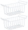 2Pcs Freezer Wire Storage Basket With Handles for Kitchen Cabinets Pantry - Metal Organizer Bins (L 44.5cm X W 24.5cm X H 20cm)