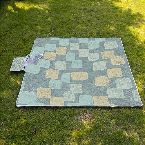 Picknickdecke 100x150cm,XXL Picknickdecke mit Wasserdichter Unterseite,Outdoor Stranddecke Sandfrei,mit Tragegriff Faltbare Picnic Blanket für Camping,Strand,Park,Familie,Konzerte Plaid Geometrie