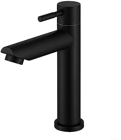 Mitigeur de lavabo noir mat, robinet mélangeur d'eau chaude et froide, robinet mélangeur de lavabo de cuisine et de salle de bain robinet d'évier mat froid
