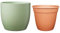 Lot de pots en céramique SK Soendgen Basel Ø 24 cm, vert tilleul mat + pot de fleurs ø22, ambiance d'intérieur de qualité supérieure
