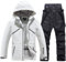 Ensemble de vestes et pantalons de ski pour femmes, coupe-vent imperméable, combinaison de snowboard chaude pour l'hiver,White2,M