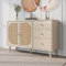 Merax Sideboard Küchenschrank Wohnzimmer Buffetschrank Küchenmöbel Flurschrank Aufbewahrung TV-Tisch Mit Türen Und Schubladen Großem Stauraum Offwhite Creme Breite 120cm
