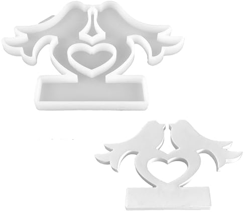 ALEFBET Silikonformen Gießformen Kerzenhalter, DIY Kombination Silikonform Kerzenhalter, Neue Ideen Gießform Kerzenhalter, Gipsformen zum Gießen (Einsatz - Vogel)