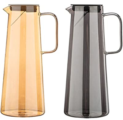 Cabilock 2piezas Hervidores De Agua Fría De Vidrio Jarras Para Bebidas Con Gran Capacidad Para Aromatizado y Jugos Casa