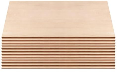 12 fogli di compensato, pannelli di legno bianco per compensato non finito, tavole di legno per lavori artigianali, taglio e incisione, pittura, lavori di traforo, modellazione per artigianato