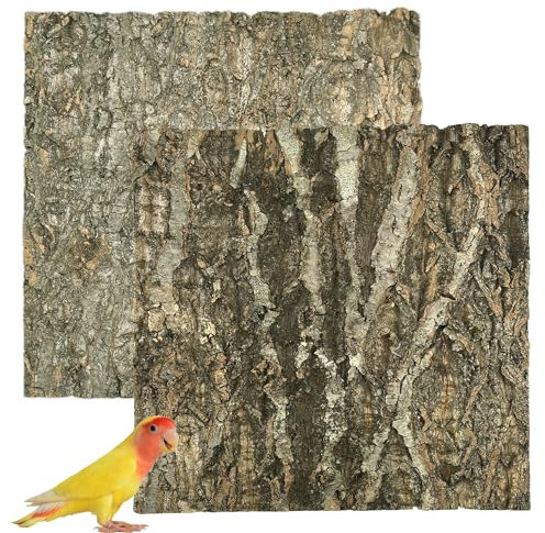 Allazone Perche en Liège Naturel, Fond en Écorce De Liège pour Terrarium Décor, Jouet D'écorce en Liège pour Oiseaux Tortue Lézard (Couleur Bois, 30 x 30cm)