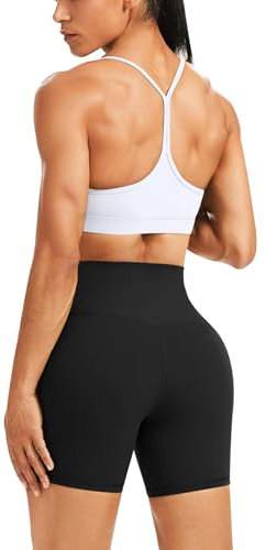 WodoWei Butterluxe Workout-Sets für Damen, 2-teilig, Fitnessstudio, Yoga, Y-Rücken, Sport-BH, hohe Taille, Biker, kurze Outfits, Weiss/opulenter Garten, Small