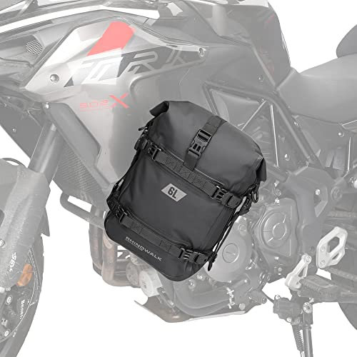 ENJOHOS Sturzbügeltasche Motorrad Stoßstangen Tasche Wasserdicht 6L Motorradrahmen Sturzbügel Tasche Hecktasche Motorrad Seitentasche Stangentasche Motorradtasche mit Schultergurt, Schwarz
