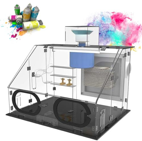 Cabina De Pulverización, Cabina De Pulverización De Aerógrafo Portátil, Kit De Cabina De Pintura Transparente con Luces Led, Ventilador De Escape De 40 W Y Calentador De Temperatura Ajustable
