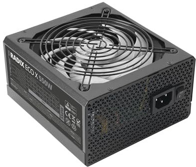 Tacens Radix Eco X 550, Fuente Alimentación PC ATX 550W, 6 Años Garantía, 87% Eficiencia, Tecnologías SMD y DC-DC, Ventilador Ultra-silencioso AI-RPM 140mm FDB, Cables Planos Extralargos, Negro