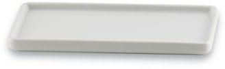 YoHyien Bandeja Baño de Cerámica, Organizador de Bandeja Blanca, Bandeja Perfumes para Tocador, Bandeja Decorativa para Joyas, Bandeja de Baño Rectangular para Cosméticos, Jabón (Blanco - S)