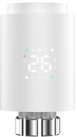 Wengart Zigbee - Válvula de radiador de termostato 1413E, control de temperatura TRV, función de detección de ventana, Alexa, control de voz Googlehome, requiere concentrador Tuya Zigbee