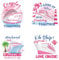 JAPBOR Cruise Door Decorations Magnetic - 4PCS Couple Cruise Magnet, Oh Ship It’s Our Love Cruise Ship Car Refrigerator Magnets Decal, Pink Anniversary Fridge Magnetic Stickers for Wedding Carnival