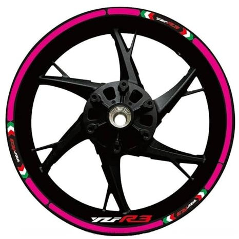 TYSMYXGS Felgenaufkleber Motorrad-Radnabenaufkleber Für YZF-R3 R3 Yzfr3 Felgen-Dekoraufkleber Reflektierende Aufkleber Felgenstreifenband Radaufkleber(Farbe 4)