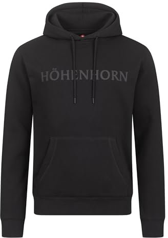 Höhenhorn Janga Hoodie Herren Kapuzen Schwarz (Anthrazit Logo) Gr. 4XL