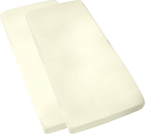 Erwin Müller Baby-Spannbettlaken Murnau 2er-Pack Single-Jersey - Natur Größe 40x90 cm - hautfreundlich, atmungsaktiv, bügelfrei, strapazierstark