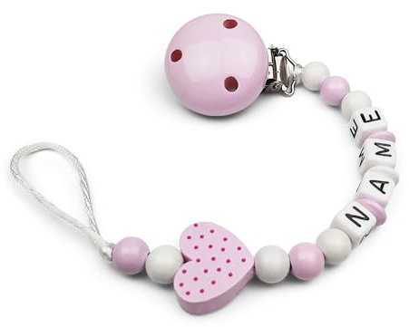 kleinerStorch® - Personalisiertes Baby-Geschenk mit Namen | individuell mit WUNSCHNAMEN | Geschenk zur Geburt & Taufe | Mädchen Motiv Herz in rosa