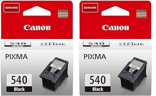 Canon Tinte - PG-540 Original Drucker Tintenpatrone Schwarz - Druckt bis zu 180 A4-Seiten (1 x druckerpatrone) (Packung mit 2)