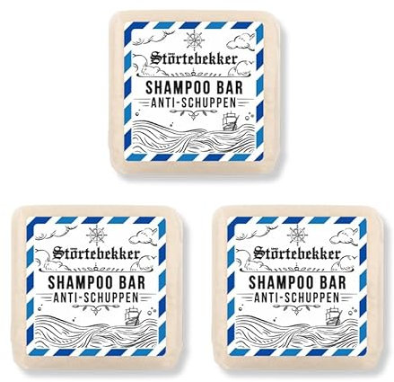 NEU: Störtebekker® Premium Festes Anti Schuppen Shampoo (3x) - Festes Shampoo Herren & Damen - 3in1 Duschseife Männer für Haare, Kopfhaut & Bart - vegan, handgefertigt (3x100g)