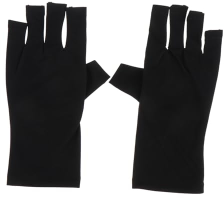 Vaguelly 2 Stück Fingerlose Uv Schutz Nagelhandschuhe Kurz Aus Polyester Atmungsaktiv Und Elastisch Für Maniküre Und Nagelkunst