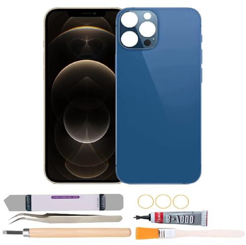 Back Rear Glass Cover Replacement Compatible with iPhone 12 Pro Max (Blue)