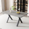 Table à Manger rectangulaire 140x80x76cm Jambes croisées Basse, Aspect béton Tables de Petit-déjeuner pour Cuisine, Salle à Manger, Salon Loisirs Gris