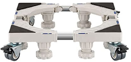 Support de machine à laver réglable avec 4 roulettes pour lave-linge et sèche-linge Réfrigérateur Longueur / largeur 40-65 cm Robuste Design compact