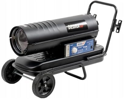 Chauffe-huile DEDRA 20 kW haute performance avec thermostat, châssis et roues - Mobile, efficace et robuste pour atelier, entrepôt et chantier