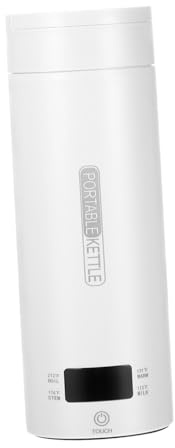 LABRIMP Hervidor Eléctrico Portátil Compacto de Inoxidable con Pantalla LCD Calentador Rápido para Camping y Viaje Tetera Térmica Pequeña para Agua Caliente y Té Compatible con Voltaje
