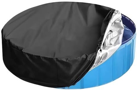 Swimming Pool Covers, Oxford Protector, 102.07 Inches Folding Shield Support, Adjustable Drawstring Guard with Finish, Inground Cover with Utility, Home Accessories for Outdoor Backyard Vacation Usage
