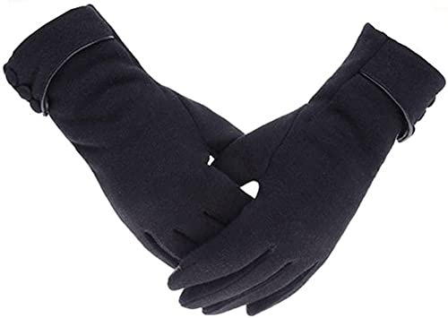 Outrip Warme Winterhandschuhe für Damen, Touchscreen, Handy, winddicht, gefüttert, dick, Schwarz, M