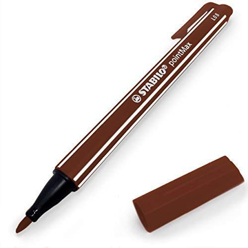 Stabilo PointMax Fineliner mit Nylon-Spitze - 0,8 mm – Einzelner Stift – in 12 Farben erhältlich - Brown - 488/46