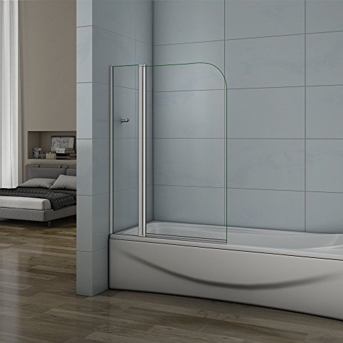 Pare baignoire 100x140cm en verre anticalcaire pivotant à 180°AICA pare-baignoire