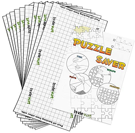 Lavievert Puzzle Saver Peel Age 12+ & Stick Adhesive Paper Jigsaw Puzzle Glue Best Way to Preserve Your Finished Puzzle - 10 Sheets