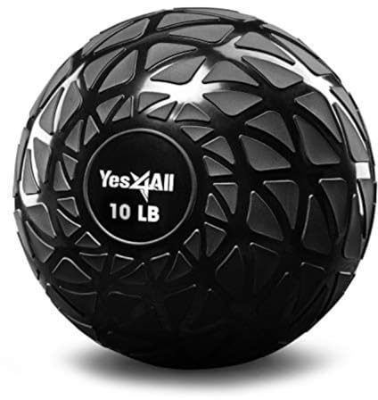 Yes4All NZQD Dynamische Slam Balls 4.5 kg, Schwarz, Medizinball für Kraft, Power und Training