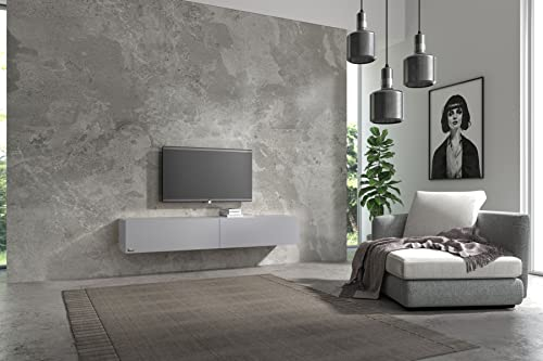 Wuun® 160cm/ Front Perl-Matt-Grau (Korpus Perl-Matt-Grau)/8 Größen/6 Farben/TV Lowb8ard TV Board hängend Hängeschrank Wohnwand/Somero