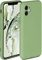 Oneflow Coque de protection souple en silicone avec bords surélevés et double couche, compatible iPhone 11, vert mat