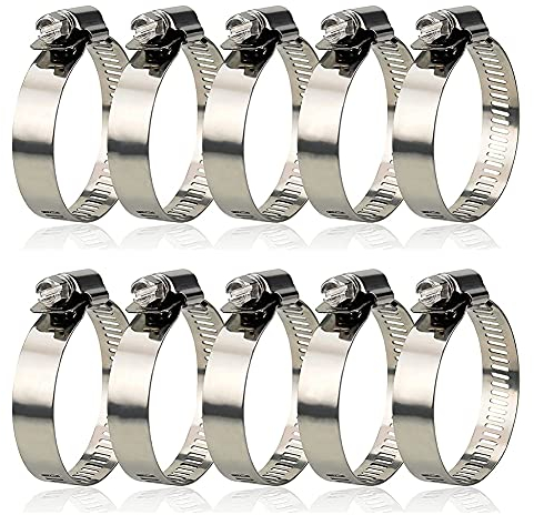 Maotrade 10 Stück Edelstahl Schlauchschellen 27-51 mm Rostfrei Schlauchklemme mit 12 mm Bandbreite Rohrschelle Verstellbar für Pool Waschmaschine KFZ