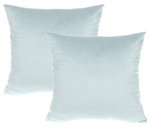 Samt-Kissenbezug, dekorativ, quadratisch, gemütlich, weich, einfarbig, Heimdekor, für Couch, Sofa, Schlafzimmer, Auto, ca. 61 x 61 cm, hellblau, 2 Stück